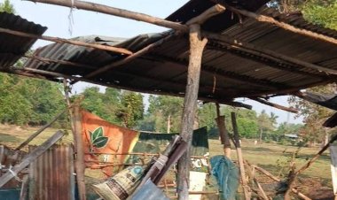 อำเภอห้วยทับทันอ่วม!พายุฤดูร้อนถล่มบ้านเรือน–คอกสัตว์พังเสียหายหนัก