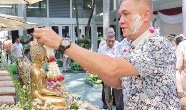 ผบช.ภ.1 เป็นประธานกิจกรรมพิธีสรงน้ำพระและให้พรผู้ใต้บังคับบัญชา เนื่องในเทศกาลวันสงกรานต์ปี 2569