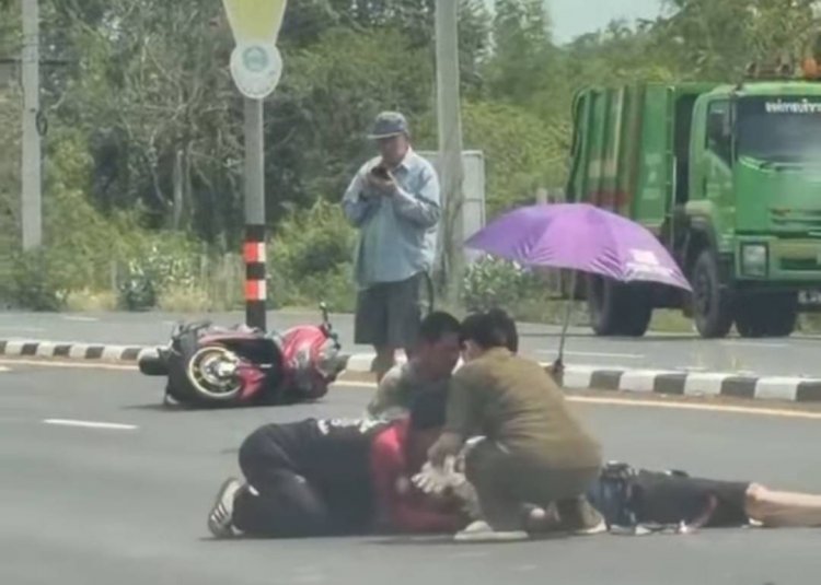 ชื่นชม! พยาบาลสาวกตัญญูรุดช่วยผู้บาดเจ็บกลางถนน ขณะลาพักเลี้ยงลูก เผย "จรรยาบรรณวิชาชีพ" อยู่ในสายเลือด