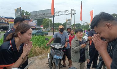 น้ำใจงาม! เต้นท์รถปราจีนฯ แจกน้ำมัน จยย. ฟรีเต็มถัง ชาวบ้านแห่ต่อคิวแน่น