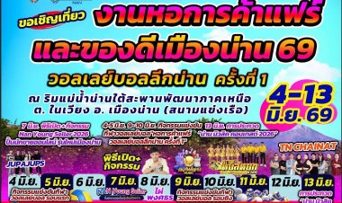 หอการค้าน่านเตรียมจัด ‘หอการค้าแฟร์และของดีเมืองน่าน 69’ เน้น “พื้นที่สร้างโอกาสผู้ประกอบการท้องถิ่น–เยาวชนเมืองน่าน”