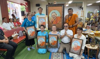 ศิลปินชื่อดัง มอบภาพเขียนสีน้ำมัน “หลวงปู่ศิลา”  ประดิษฐาน “วัดแจ้ง” โคราช