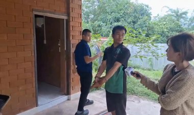 ตำรวจอุทัยธานีคุมตัวผู้ต้องหาชี้จุด 7 จุดฆ่าหนุ่มใหญ่วัย 40 ปีหมกโรงแรมปมหึงโหด