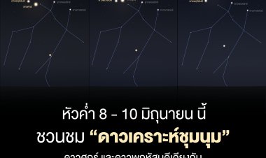 ชวนดู ‘ดาวเคราะห์ชุมนุม’ 9-10 มิ.ย.นี้ สว่างเด่นเคียงคู่ ‘ศุกร์-พฤหัสฯ’ ชมได้ด้วยตาเปล่าทั่วไทย