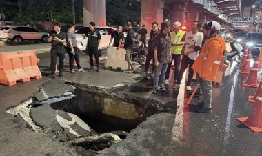ระทึก! ถนนลาดพร้าวขาออกทรุดตัว เป็นโพรงขนาดใหญ่ หน้าโลตัสบางกะปิ