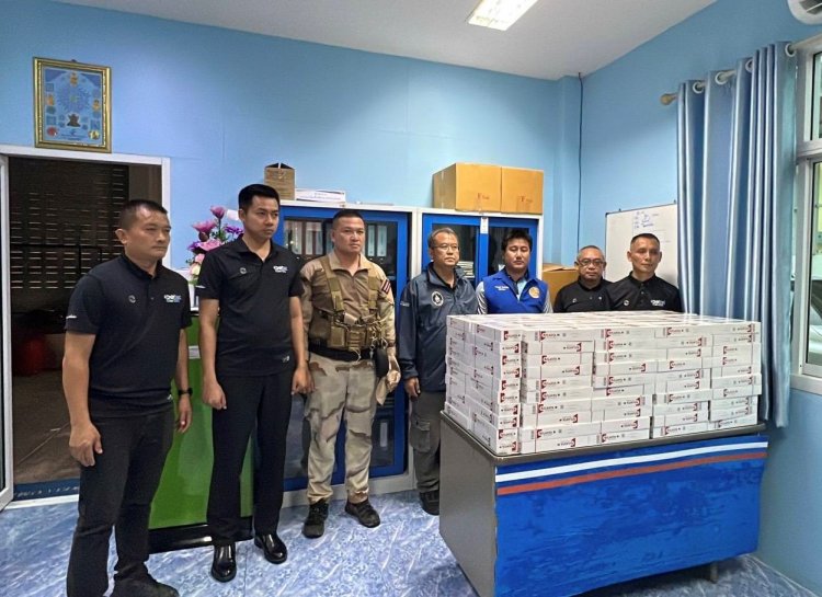 ด่านศุลกากรสนธิกำลังตำรวจ-ปกครอง-ทหาร-สรรพสามิต จับบุหรี่หนีภาษี 3,000 ซอง