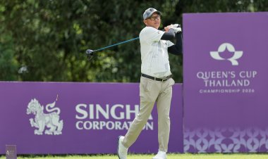 ฝนถล่มริเวอร์เดล! 36 นักกอล์ฟเล่นไม่จบ ฐิติพัศขึ้นนำศึก Queen’s Cup 2026