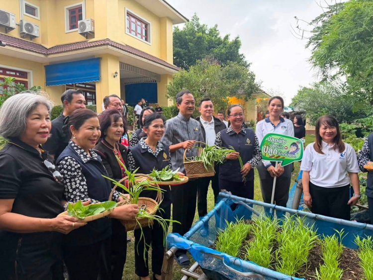 ผู้ว่าฯ ศรีสะเกษ ทำแจ๋ว พาเก็บผักจากแปลงสวนครัวต้นแบบ สืบสานแนวพระราชดำริ สร้างความมั่นคงทางอาหารอย่างยั่งยืน