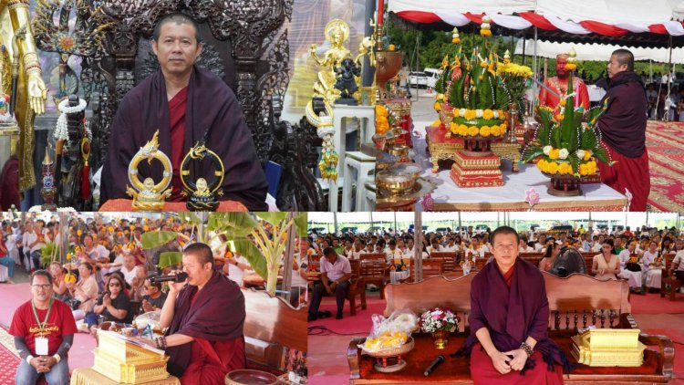 มหัศจรรย์พระอาทิตย์ทรงกลดเหนือสำนักสงฆ์พุปะหังฯ พุทธศาสนิกชนนับพันร่วมพิธีขอขมากรรมและแห่เทียนพรรษา ก่อนวันพระใหญ่